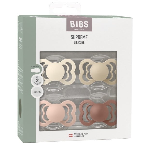 BIBS Supreme size 2 ivory/vanilla/blush/woodchuck