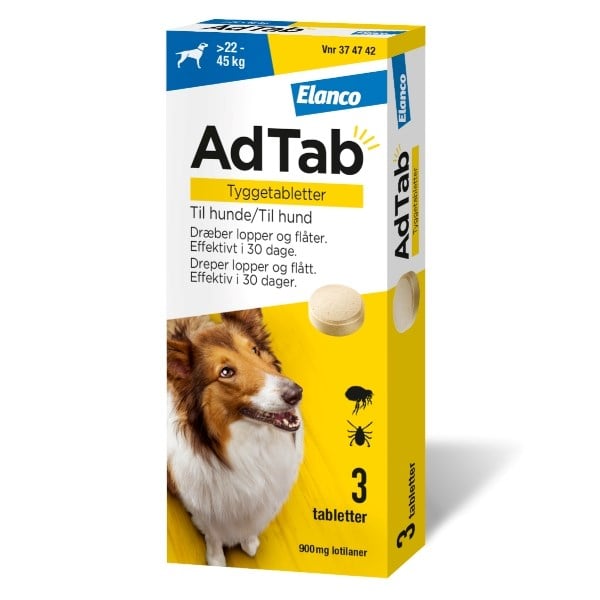 AdTab tyggetabletter til hunde > 22 - 45 kg