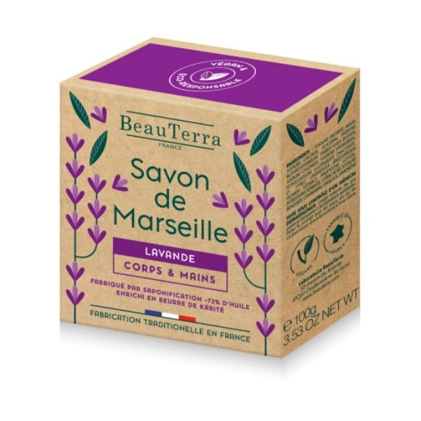 BeauTerra marseille solid soap lavender