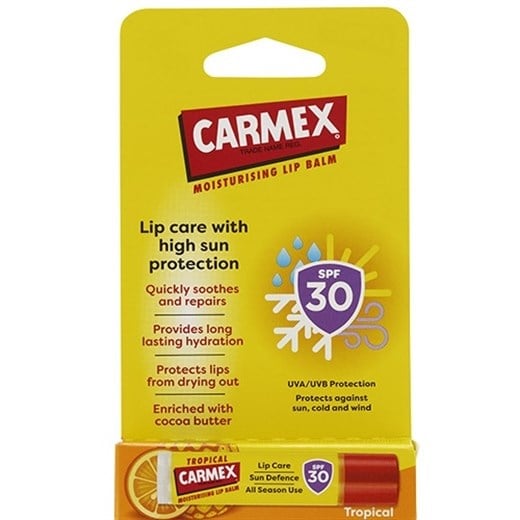 Carmex moisturising lip balm SPF30 tropical