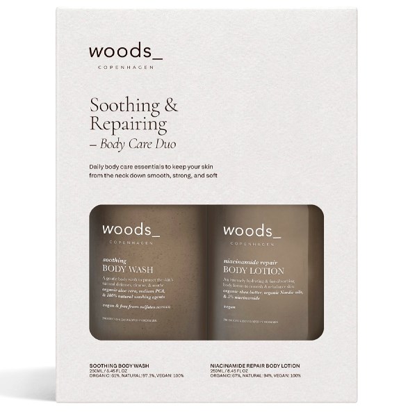 Woods Copenhagen soothing & repairing body care duo gaveæske