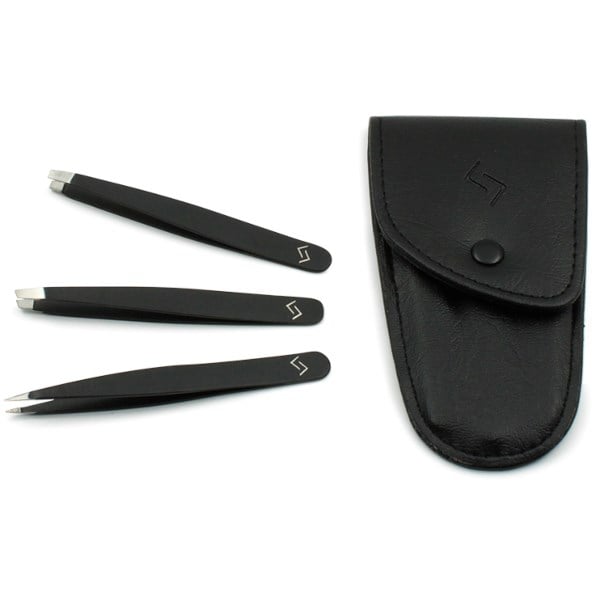 Njord eyebrow tweezer set black
