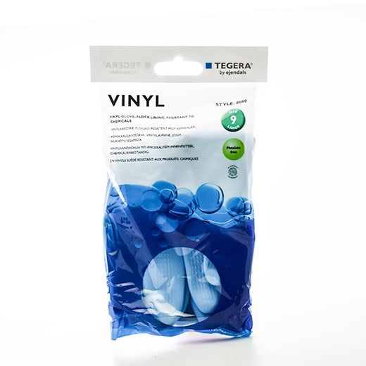 Tegera vinyl handsker blå l