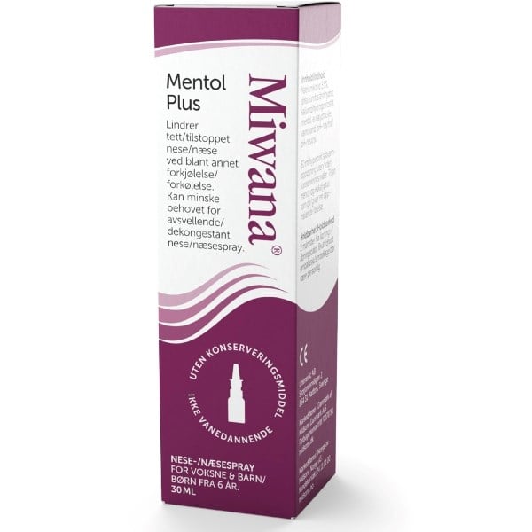 Miwana næsespray mentol plus Miwana næsespray mentol plus
