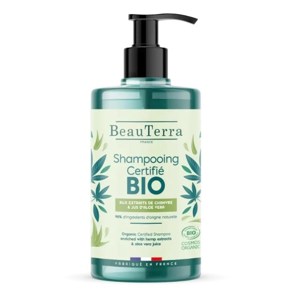BeauTerra organic shampoo hemp & aloe vera