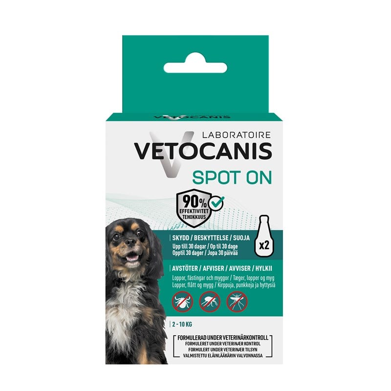 Vetocanis anti-parasit spot on hund 2-10 kg Vetocanis anti-parasit spot on hund 2-10 kg