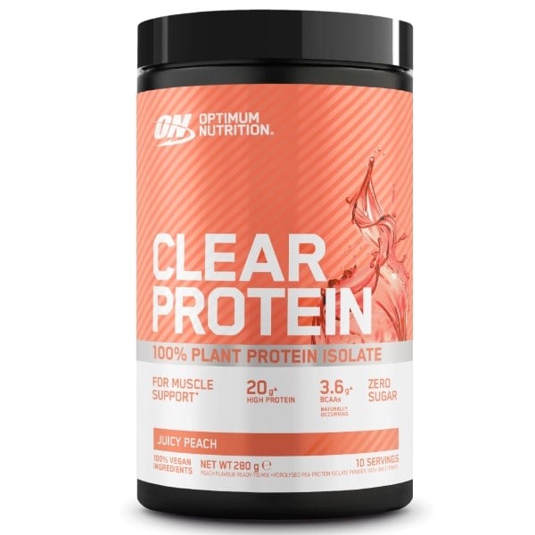 Optimum Nutrition clear protein 100% plant protein isolate juicy peach