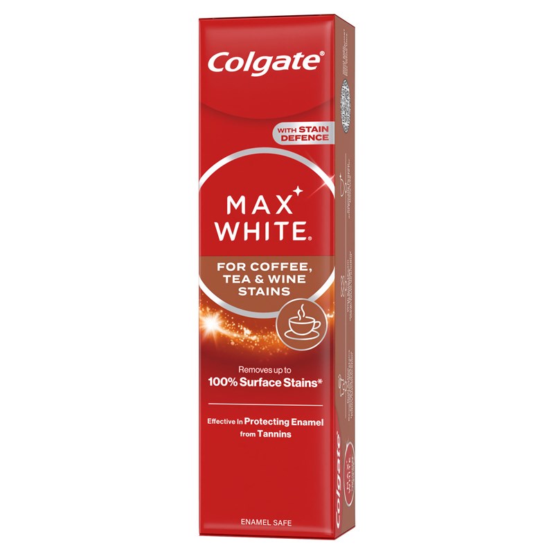 Colgate max white coffee, tea and wine tandpasta
