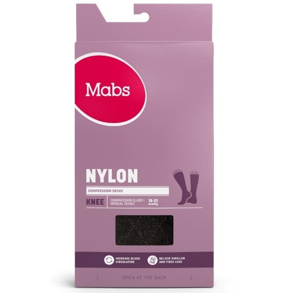 Mabs nylon knæstrømpe