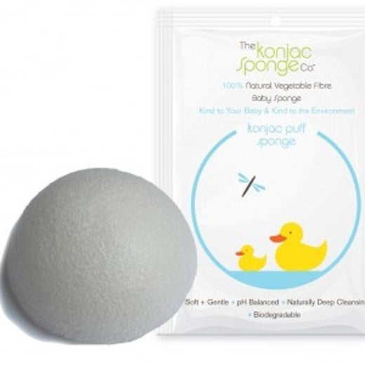 Konjac Sponge baby body hvid rund