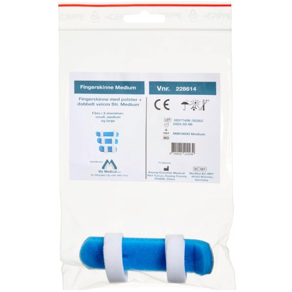 Fingerskinne dobbelt velcro Fingerskinne dobbelt velcro