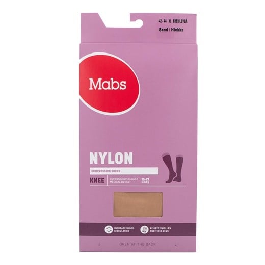 Mabs nylon knæstrømpe sand
