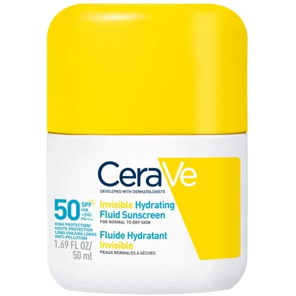 CeraVe invisible hydrating fluid sunscreen SPF50+