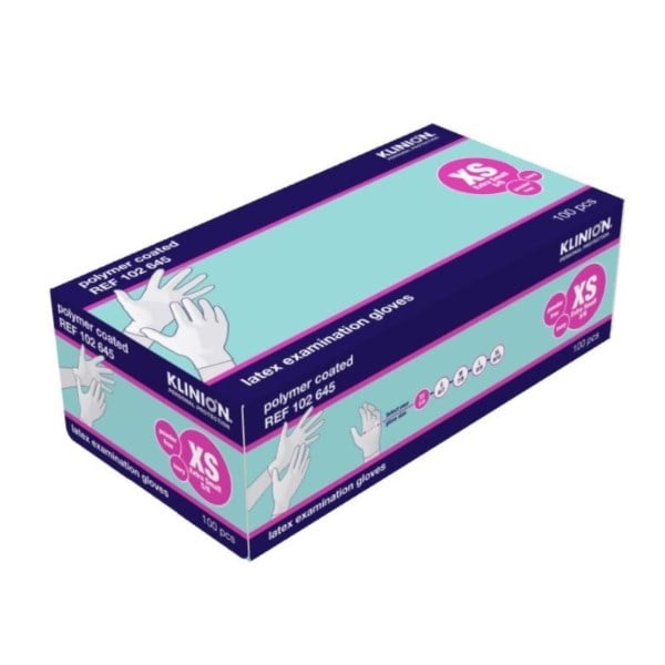 Klinion protection latexhandske pudderfri xs