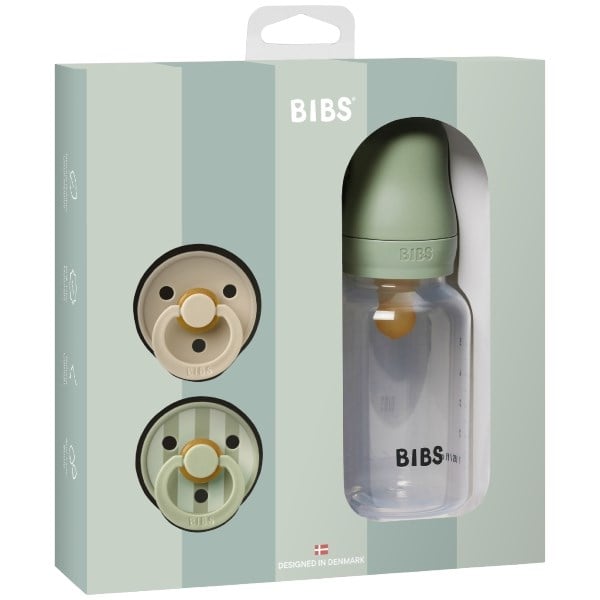 BIBS gift set baby sprinkle sage