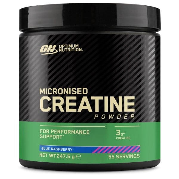 Optimum Nutrition micronised creatine powder blue raspberry