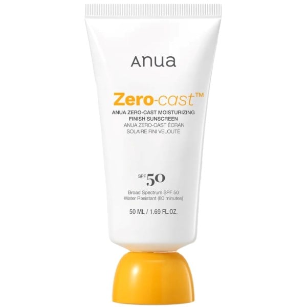 Anua zero-cast moisturizing finish sunscreen SPF50