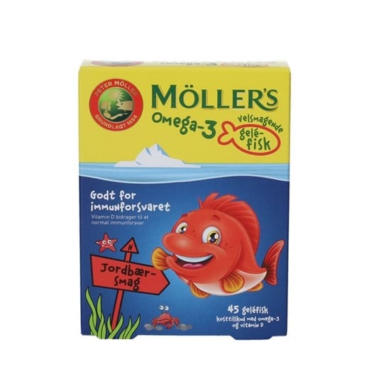 Möller's omega-3 gelefisk jordbærsmag