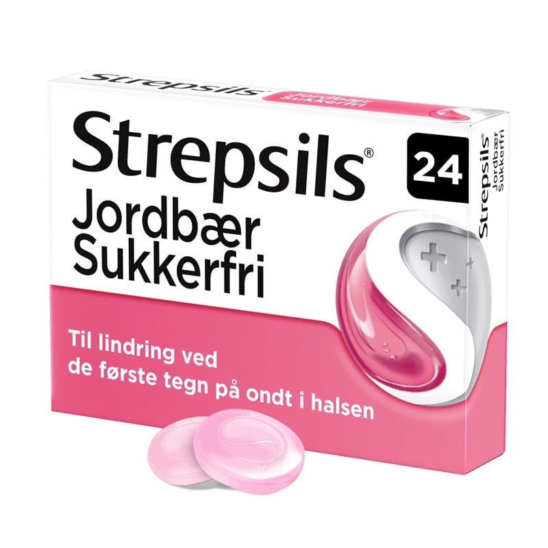 Strepsils jordbær sukkerfri Strepsils jordbær sukkerfri