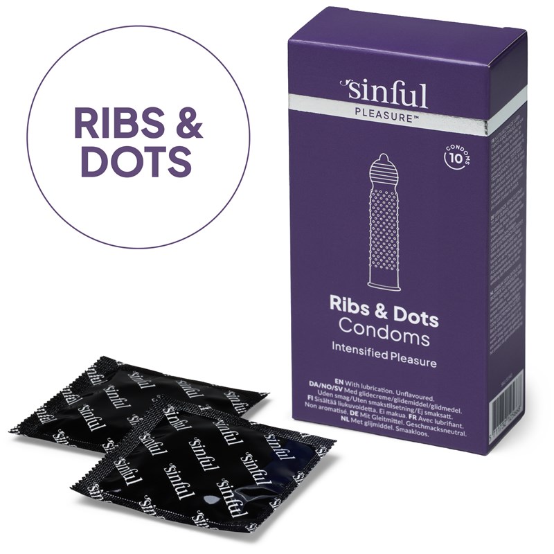 Sinful Pleasure ribs & dots kondomer