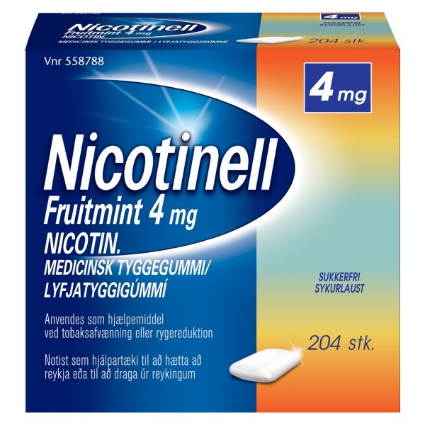 Nicotinell tyggegummi fruitmint - 204 stk. - Nikotintyggegummi til rygestop