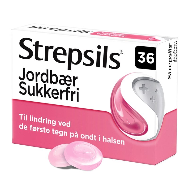 Strepsils jordbær sukkerfri Strepsils jordbær sukkerfri