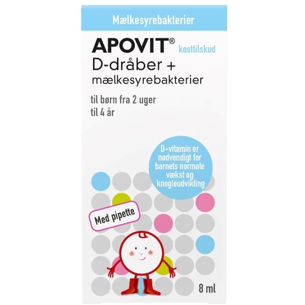Apovit D-dråber + mælkesyrebakterier Apovit D-dråber + mælkesyrebakterier