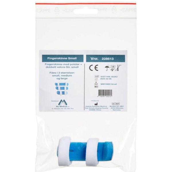 Fingerskinne dobbelt velcro Fingerskinne dobbelt velcro