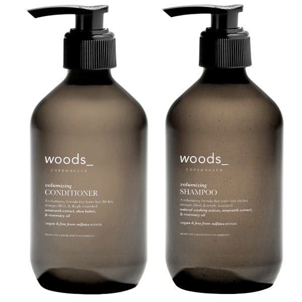 Woods Copenhagen volumizing hair care essentials sampak