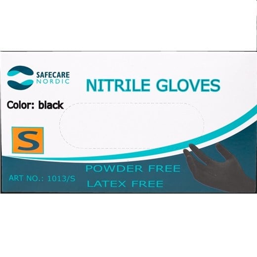 Safecare nitril handske sort s