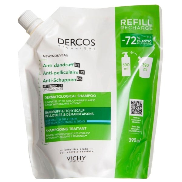 Vichy Dercos anti dandruff DS shampoo normal & olieret hår - refill Vichy Dercos anti dandruff DS shampoo normal & olieret hår - refill