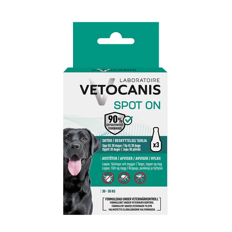 Vetocanis anti-parasit spot on hund 30-50 kg Vetocanis anti-parasit spot on hund 30-50 kg