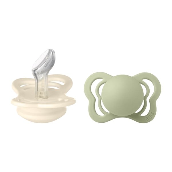 BIBS Couture size 1 ivory/sage