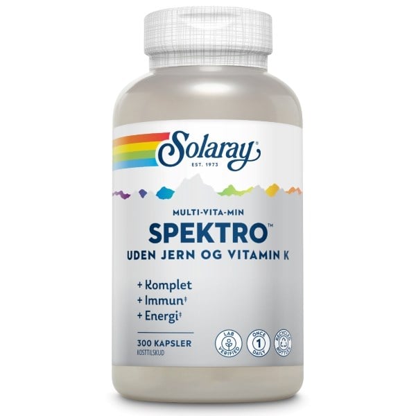 Solaray spektro multi-vita-min uden jern og vitamin K