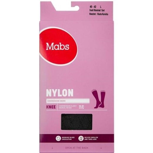 Mabs nylon knæstrømpe