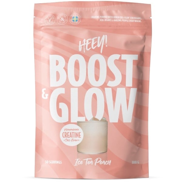 Heey! boost & glow creatine ice tea peach