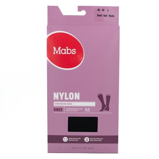 Mabs nylon knæ sort l
