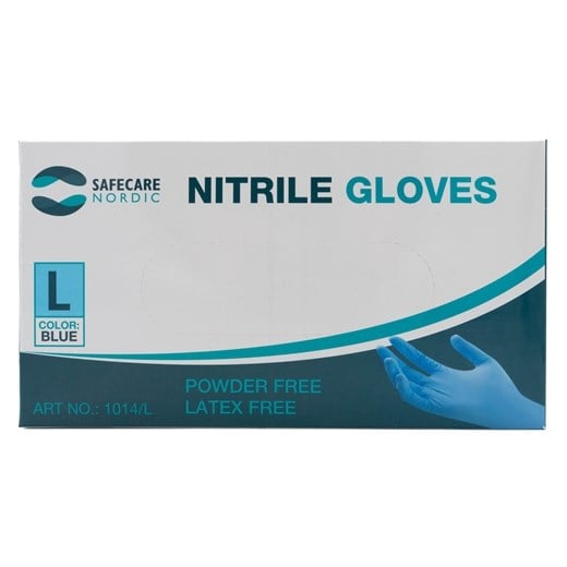 Safecare nitril handske blå l