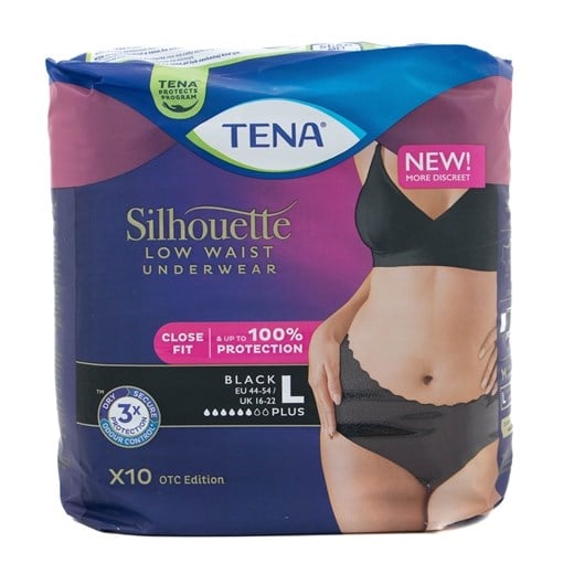 TENA Silhouette plus sort str. L