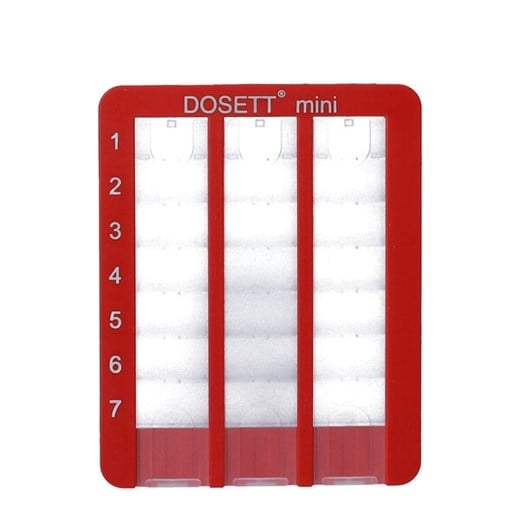 Dosett mini doseringsæske rød