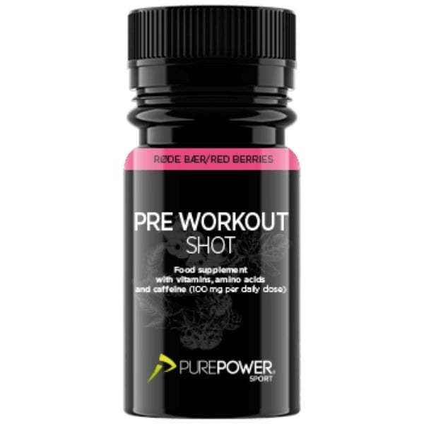 Pure Power pre workout shot røde bær