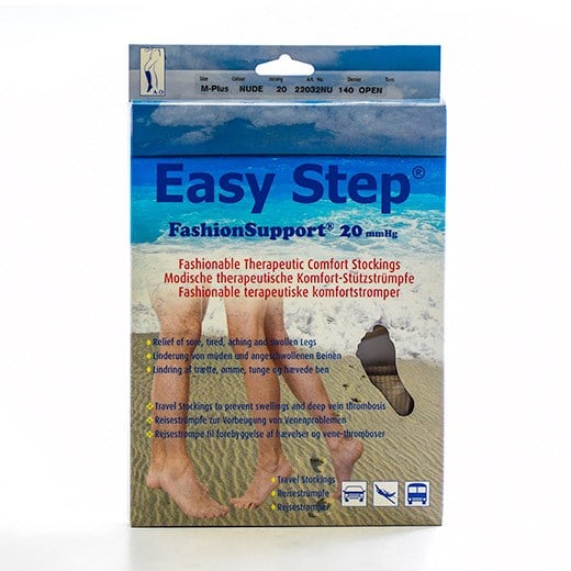 Easy Step knæstrømpe åben tå nude