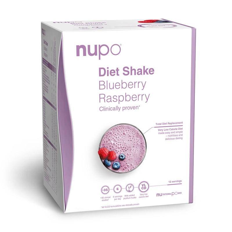 Nupo Diet shake blueberry raspberry - 384 g - 121 kcal pr. shake