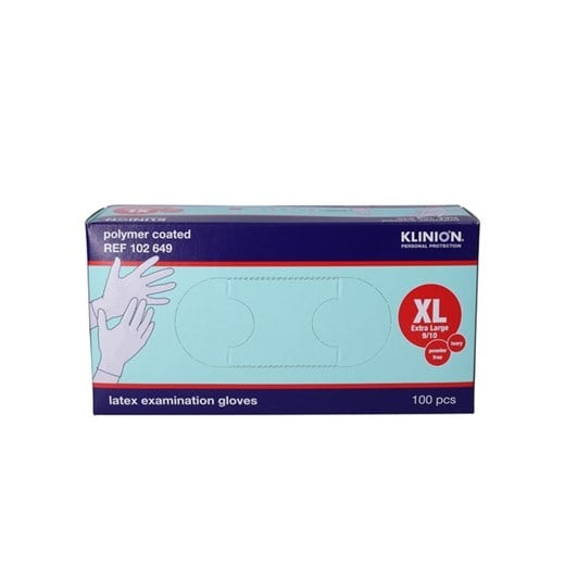 Klinion protection latexhandske pudderfri xl