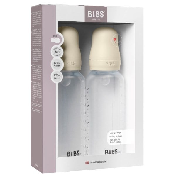 BIBS baby bottle sutteflasker ivory sampak silicone
