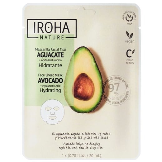 IROHA hydrating face sheet mask avocado