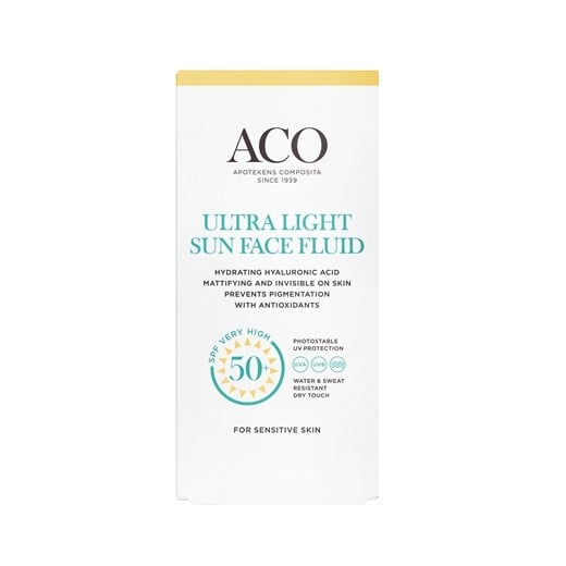 ACO Sun ultra light face fluid spf 50