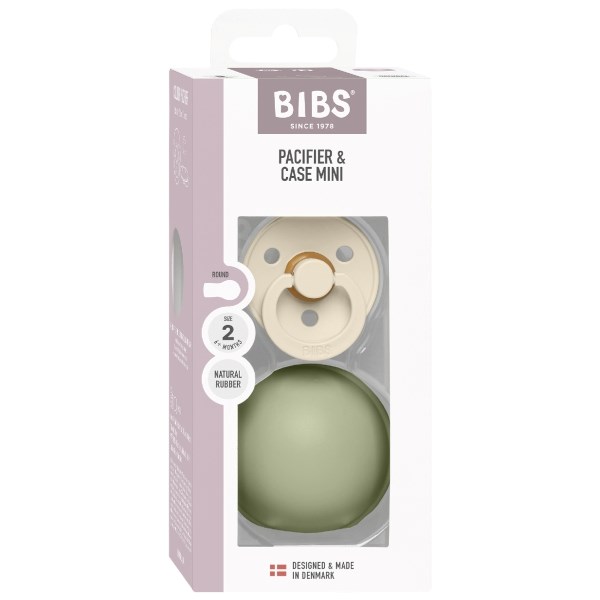 BIBS Colour size 2 ivory & case mini sage