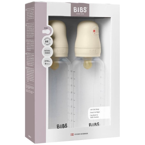 BIBS baby bottle sutteflasker ivory sampak latex